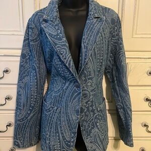Solitaire Blue Paisley Blazer
